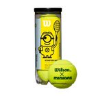 Wilson Minions Stage 1 vaikiški teniso kamuoliukai 3 vnt. geltoni WR8202501