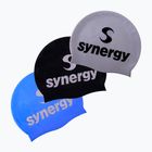 Plaukimo kepuraitė Synergy Silicone Swim Cap 3-Pack black/blue/silver