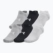 Treniruočių kojinės Under Armour Essential No Show 6 Pack black/black/halo gray