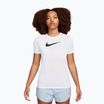 Nike Dri-Fit baltos/juodos spalvos moteriški treniruočių marškinėliai