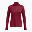 "Under Armour Launch Pro Half Zip" kardinalios/atspindinčios spalvos moterų bėgimo marškinėliai su ilgomis rankovėmis