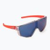 "Julbo Fury Mini Spectron 3" blizgūs permatomi permatomi pilki/matiniai fluo oranžiniai vaikiški dviratininko akiniai