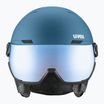 Slidinėjimo šalmas UVEX Wanted Visor stone blue matt/mirror blue/smoke