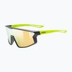 Vaikiški akiniai nuo saulės UVEX Skyryse Jr black/yellow matt/mirror yellow
