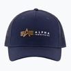 Vyriška kepuraitė su snapeliu Alpha Industries Label Trucker rep.blue
