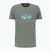 Vyriški marškinėliai Alpha Industries Basic Rainbow Reflective vintage green