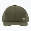 Vyriška kepuraitė su snapeliu Alpha Industries Metal Label dark olive