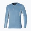 Vyriška bėgimo striukė ilgomis rankovėmis Mizuno Dryaeroflow Half Zip parisian blue