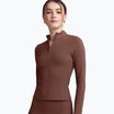Moteriški marškinėliai ilgomis rankovėmis JOYINME Motion LS 1/4 Zip chestnut