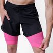 Vyriški bėgimo šortai X-Bionic Efektor 2in1 x black/neo pink