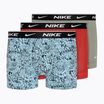 Vyriškos trumpikės Nike Everyday Cotton Stretch Trunk 3 poros aquarius blue lg print/grey/uni red