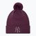 Moteriška kepuraitė su snapeliu New Era Metallic Bobble Knit Beanie New York Yankees dark purple