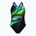 Moteriškas vientisas maudymosi kostiumėlis arena Bloom Swim Pro Back Lb multi black/black/blue china