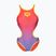 Moteriškas vientisas maudymosi kostiumėlis arena One Shaded Print Tech One Back bright coral royal multi/soft green