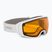 Alpina Double Jack Mag Q-Lite balti blizgūs / veidrodiniai juodi slidinėjimo akiniai
