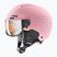 Vaikiškas slidinėjimo šalmas UVEX Rocket Visor Jr pink confetti matt/mirror silver/lasergold lite