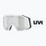 Slidinėjimo akiniai UVEX Gravity FM white matt/mirror silver/green/clear
