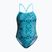 Moteriškas vientisas maudymosi kostiumėlis ZONE3 Strap Back teal tie dye