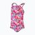 Vaikiškas vientisas plaukimo kostiumėlis Speedo Learn To Swim Printed Frill Thinstrap cherry pink/sweet taro/hellium