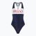 Moteriškas vientisas plaukimo kostiumėlis Speedo Colourblock Racerback peacoat