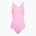 Nike Hydrastrong Solid Fastback moteriškas vientisas maudymosi kostiumėlis rožinės spalvos NESSA001-660