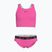 Vaikiškas dviejų dalių maudymosi kostiumėlis Nike Logo Tape Crossback Midkini hyper pink