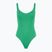Vientisas moteriškas plaukimo kostiumas Nike Essential V-Neck stadium green