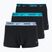 Vyriškos trumpikės Nike Everyday Cotton Stretch Trunk 3 poros black light amry blue/dusty cactus/black waistband