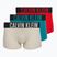 Vyriškos trumpikės Calvin Klein 000NB3608A Trunk 3 poros avižiniai/brandintos raudonmedžio/ryškiai turkio