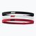 Galvos juosta Nike Elastic Headbands 2.0 3 vnt. black/white/university red