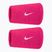Frotinės riešo juostos Nike Swoosh Classic Doublewide Wristbands 2 vnt. vivid pink/white