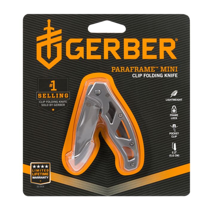 Gerber Paraframe Mini Folder Fine Edge turistinis peilis sidabrinis 22-4848485 2