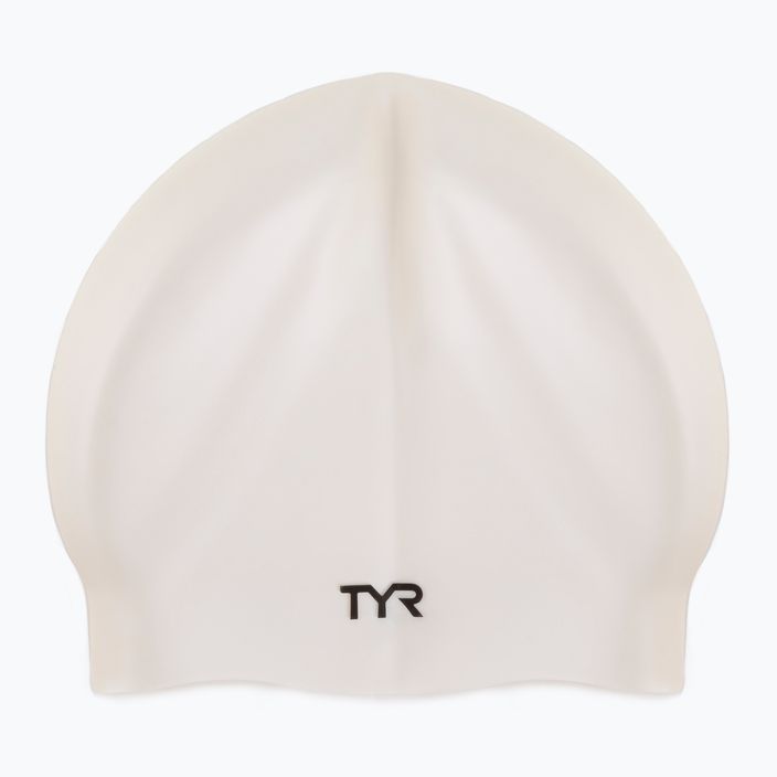 TYR silikoninė plaukimo kepuraitė be raukšlių balta LCS