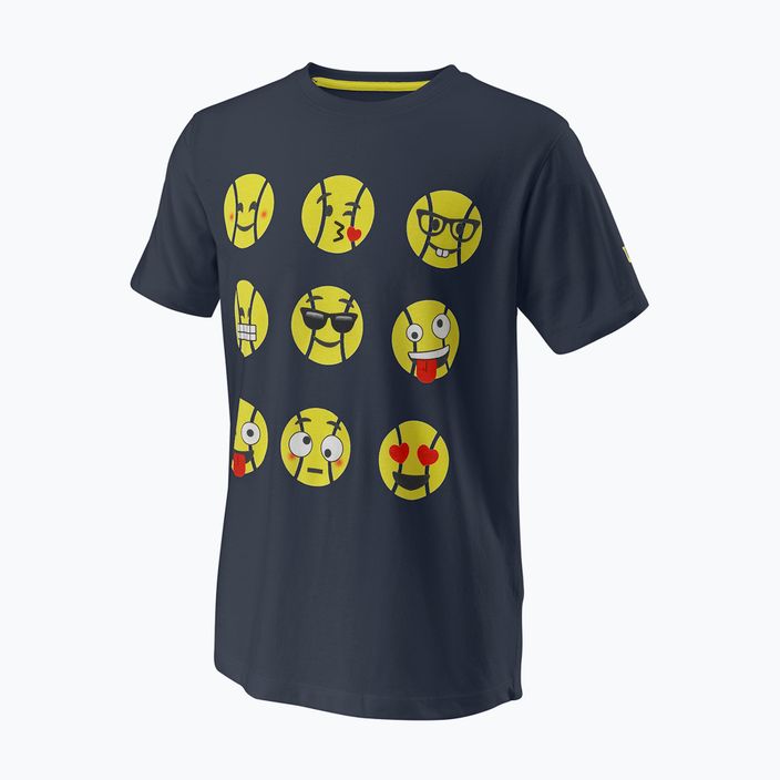 Vaikiški teniso marškinėliai Wilson Emoti-Fun Tech Tee tamsiai mėlyni WRA807401 5