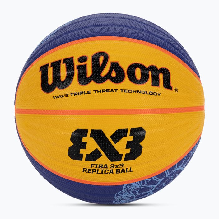 Krepšinio kamuolys Wilson Fiba 3X3 Replica Paris 2004 blue/yellow dydis 6