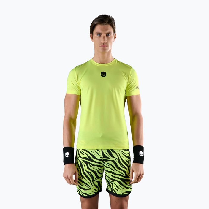 Vyriški HYDROGEN Basic Tech Tee fluorescencinės geltonos spalvos teniso marškinėliai