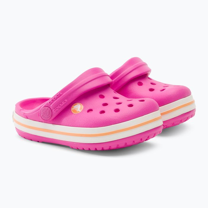 "Crocs Kids Crocband Clog electric pink/cantaloupe" šlepetės 5