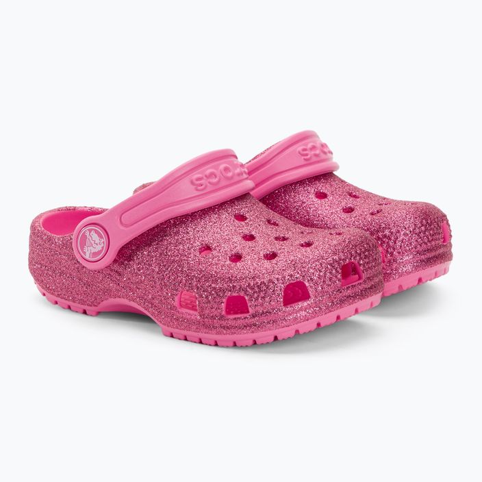 "Crocs Classic Glitter Clog T pink lemonade" vaikiškos šlepetės 5