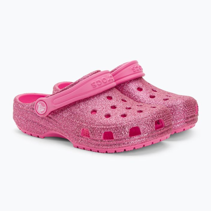 "Crocs Classic Glitter Clog pink lemonade" vaikiškos šlepetės 5