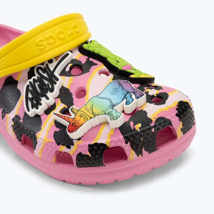 Vaikiškos šlepetės Crocs Ron English Party Animals Classic Clog Kids pink lemonade/multi 9