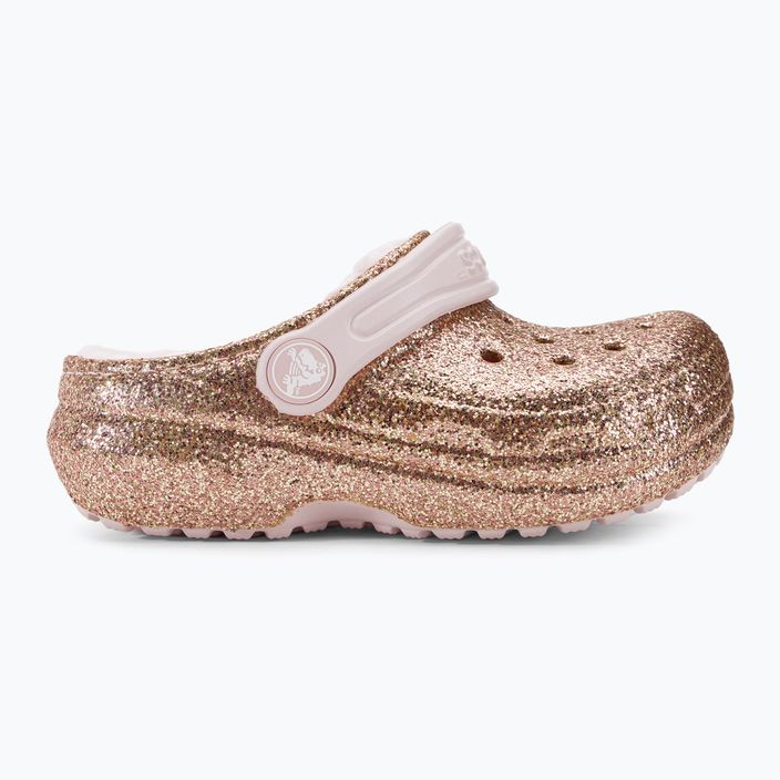 "Crocs Classic Lined Glitter Clog gold/barely pink" vaikiškos šlepetės 3
