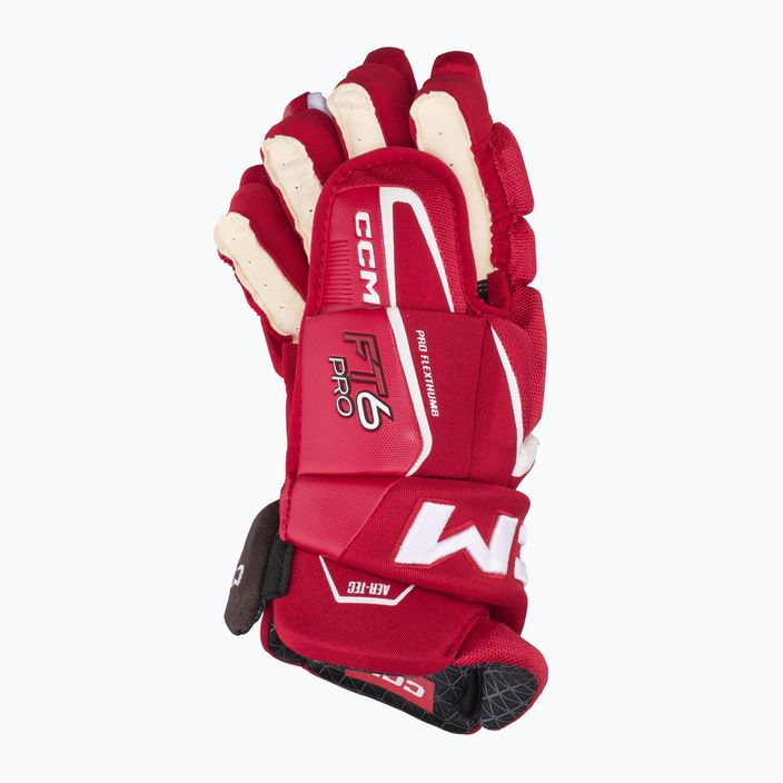 Ledo ritulio pirštinės CCM JetSpeed FT6 Pro SR red/white 3