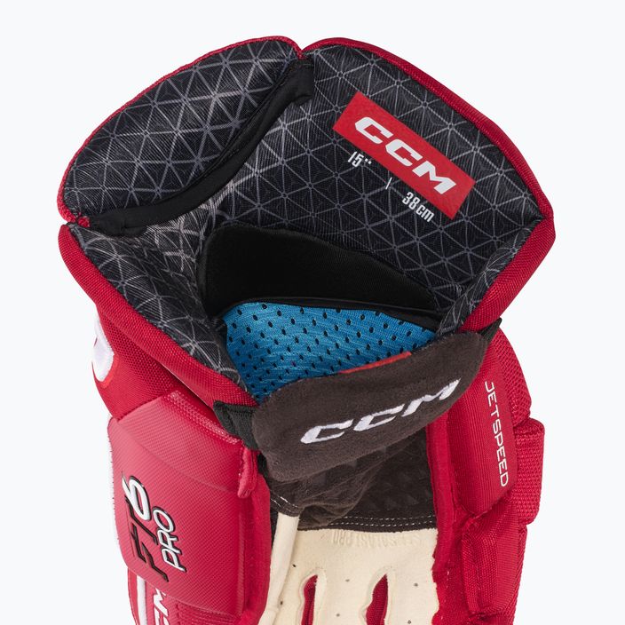 Ledo ritulio pirštinės CCM JetSpeed FT6 Pro SR red/white 4