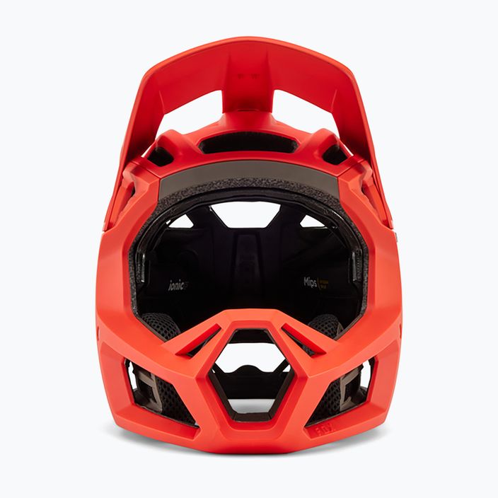 "Fox Racing Proframe RS Nuf" oranžinis dviračių šalmas su liepsna 8