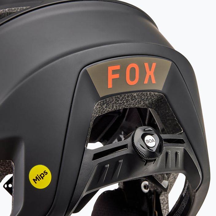 "Fox Racing Proframe RS Nuf" oranžinis dviračių šalmas su liepsna 11