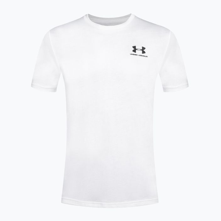 Vyriški Under Armour Sportstyle kairės krūtinės pusės SS treniruočių marškinėliai balta/juoda 4