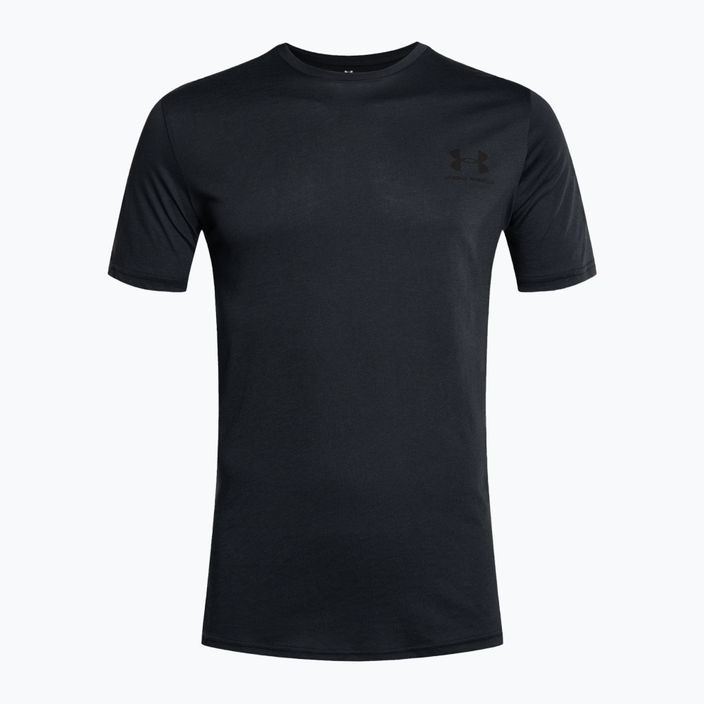 "Under Armour Sportstyle" sportiniai marškinėliai su kairiąja krūtine SS vyriški treniruočių marškinėliai juodi 4