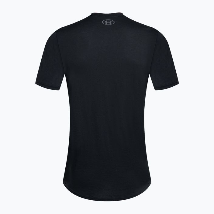 "Under Armour Sportstyle" sportiniai marškinėliai su kairiąja krūtine SS vyriški treniruočių marškinėliai juodi 5