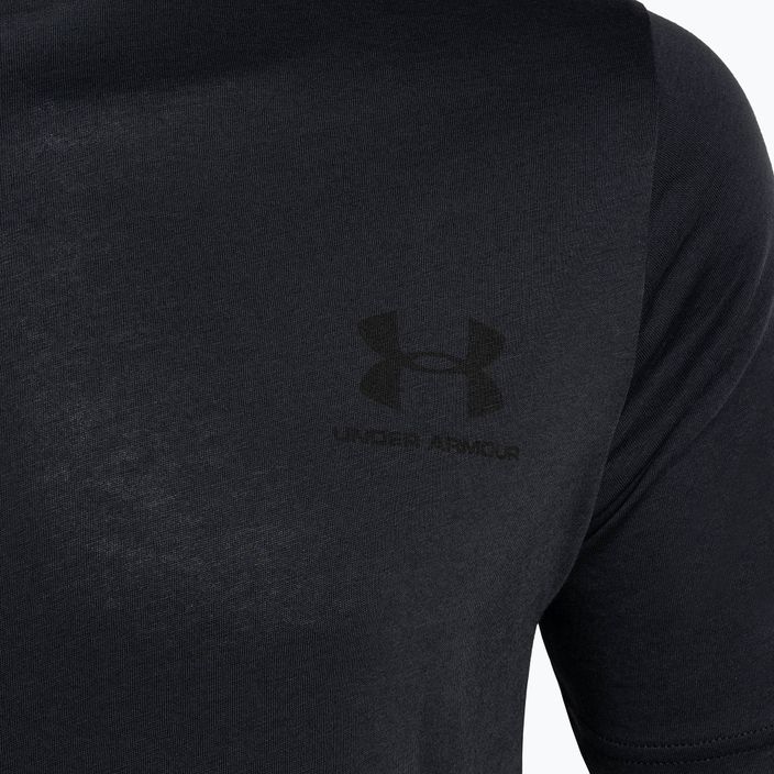 "Under Armour Sportstyle" sportiniai marškinėliai su kairiąja krūtine SS vyriški treniruočių marškinėliai juodi 6