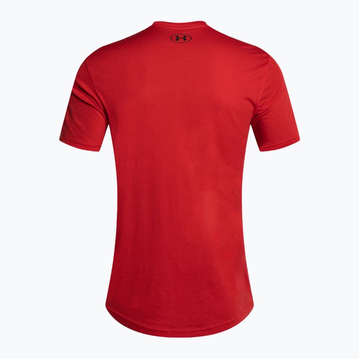 Under Armour Sportstyle kairės pusės krūtinės SS vyriški treniruočių marškinėliai raudona/juoda 5